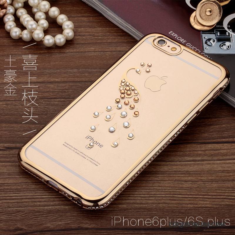 iPhone 6/6s Plus Strass Coque De Téléphone Tendance Ornements Suspendus Or Rose