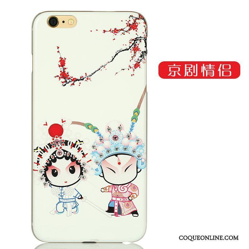 iPhone 6/6s Plus Strass Rose Délavé En Daim Coque De Téléphone Difficile Charmant Dessin Animé