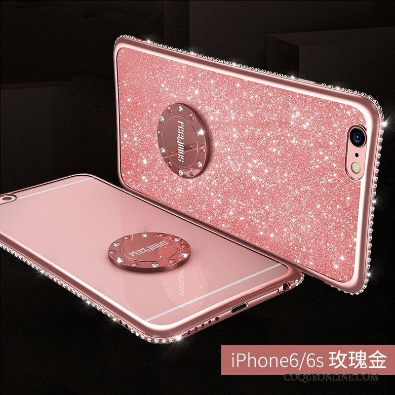 iPhone 6/6s Plus Strass Silicone Étui Anneau Rouge Tendance Coque De Téléphone