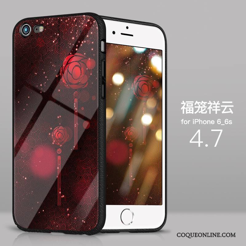 iPhone 6/6s Plus Verre Tout Compris Net Rouge Violet Étui Coque De Téléphone Incassable