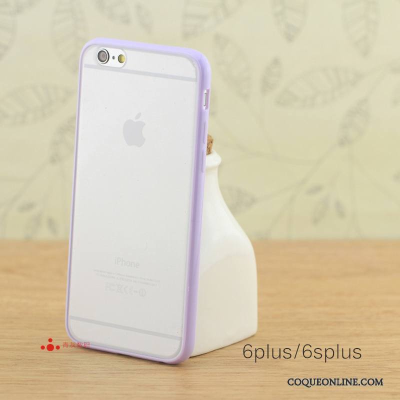 iPhone 6/6s Plus Violet Petit Étui Modèle Fleurie Délavé En Daim Coque Silicone
