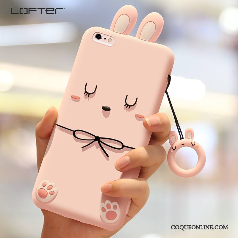 iPhone 6/6s Plus Étui Charmant Silicone Fluide Doux Dessin Animé Ornements Suspendus Coque De Téléphone