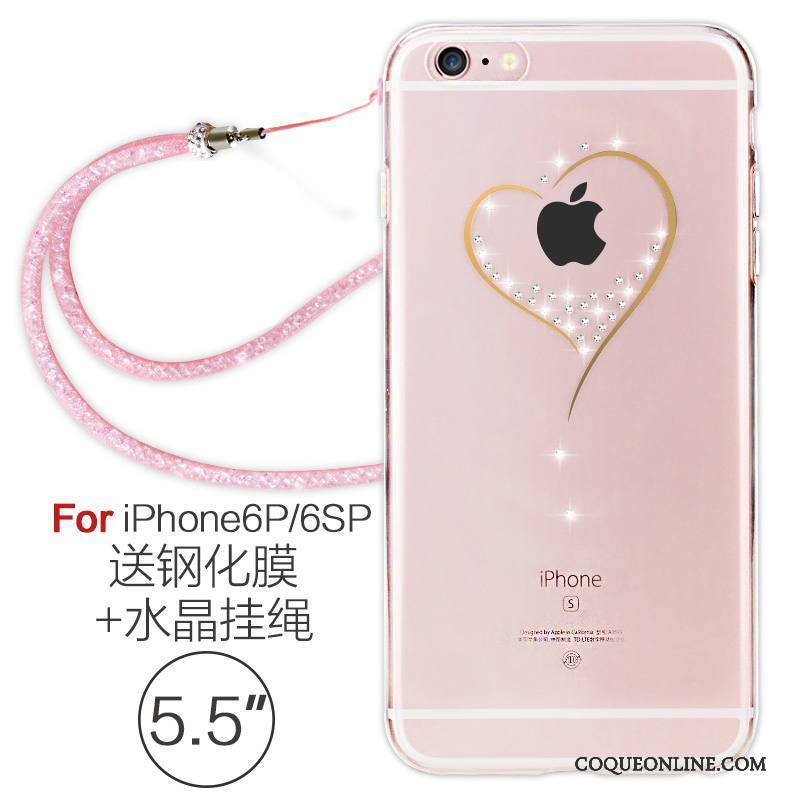 iPhone 6/6s Plus Étui Créatif Incruster Strass Rouge Coque De Téléphone Tendance Protection