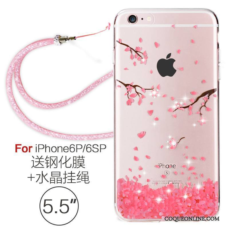 iPhone 6/6s Plus Étui Créatif Incruster Strass Rouge Coque De Téléphone Tendance Protection