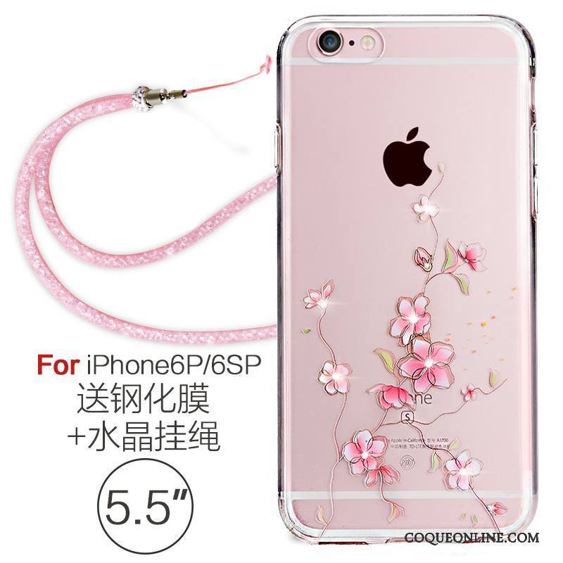 iPhone 6/6s Plus Étui Créatif Incruster Strass Rouge Coque De Téléphone Tendance Protection