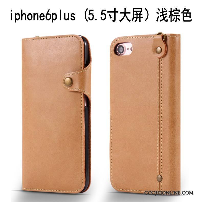 iPhone 6/6s Plus Étui En Cuir Coque De Téléphone Protection Incassable Housse Clair Fluide Doux