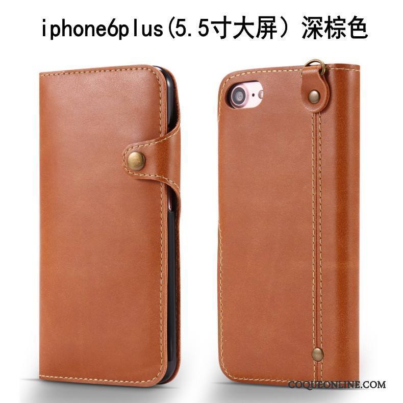 iPhone 6/6s Plus Étui En Cuir Coque De Téléphone Protection Incassable Housse Clair Fluide Doux