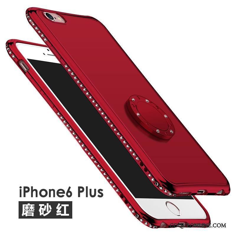 iPhone 6/6s Plus Étui Silicone Strass Incassable Transparent Or Rose Coque De Téléphone