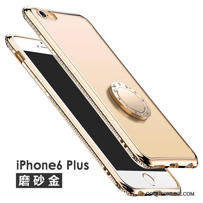 iPhone 6/6s Plus Étui Silicone Strass Incassable Transparent Or Rose Coque De Téléphone