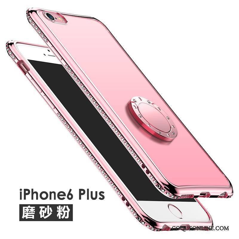 iPhone 6/6s Plus Étui Silicone Strass Incassable Transparent Or Rose Coque De Téléphone