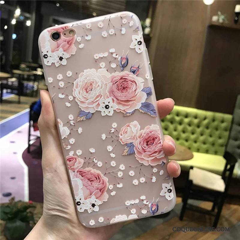 iPhone 6/6s Protection Fleur Silicone Fluide Doux Coque De Téléphone Bleu Étui