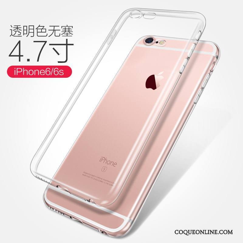 iPhone 6/6s Protection Rose Coque De Téléphone Incassable Étui Fluide Doux Transparent