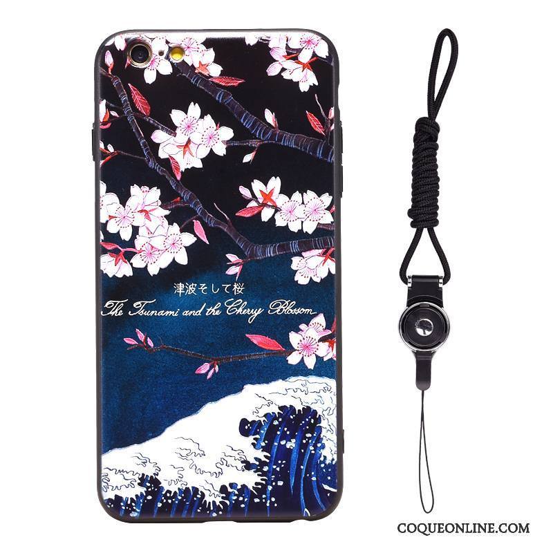 iPhone 6/6s Sakura Gaufrage Vintage Coque De Téléphone Ornements Suspendus Japonais Jaune
