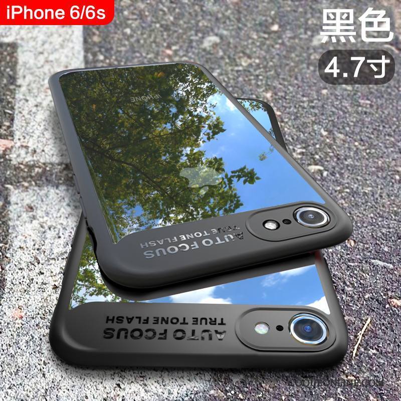 iPhone 6/6s Silicone Tout Compris Transparent Noir Délavé En Daim Fluide Doux Coque De Téléphone