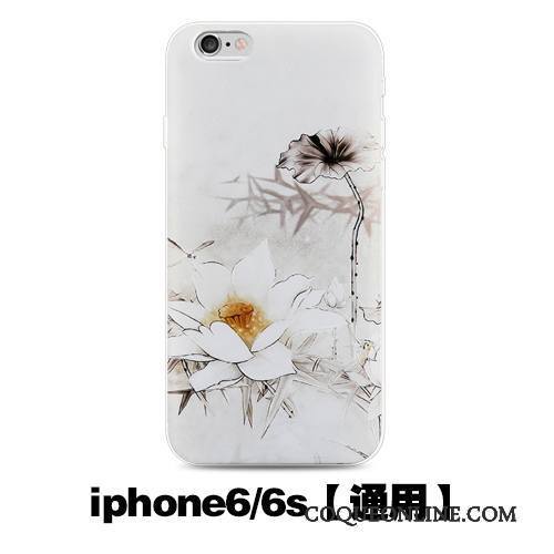 iPhone 6/6s Style Chinois Coque Blanc Noir Étui Gaufrage Créatif