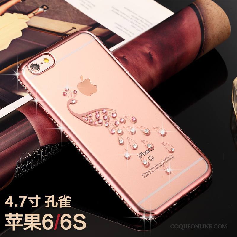 iPhone 6/6s Tout Compris Marque De Tendance Ornements Suspendus Coque De Téléphone Fluide Doux Strass Silicone