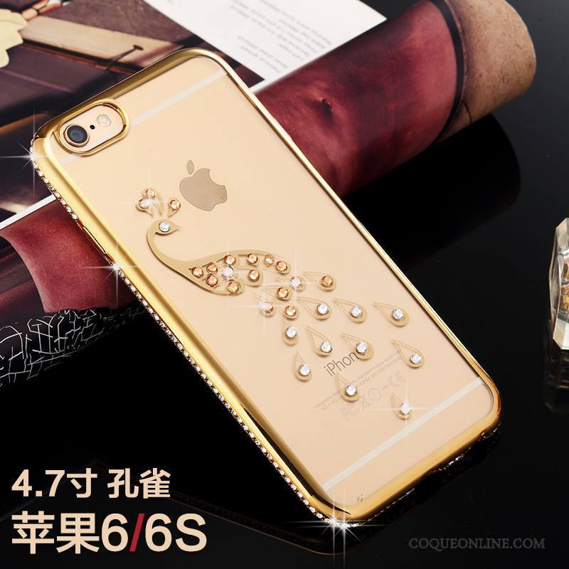 iPhone 6/6s Tout Compris Marque De Tendance Ornements Suspendus Coque De Téléphone Fluide Doux Strass Silicone