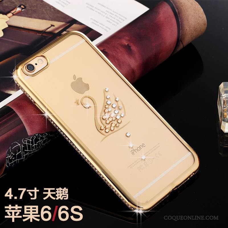 iPhone 6/6s Tout Compris Marque De Tendance Ornements Suspendus Coque De Téléphone Fluide Doux Strass Silicone