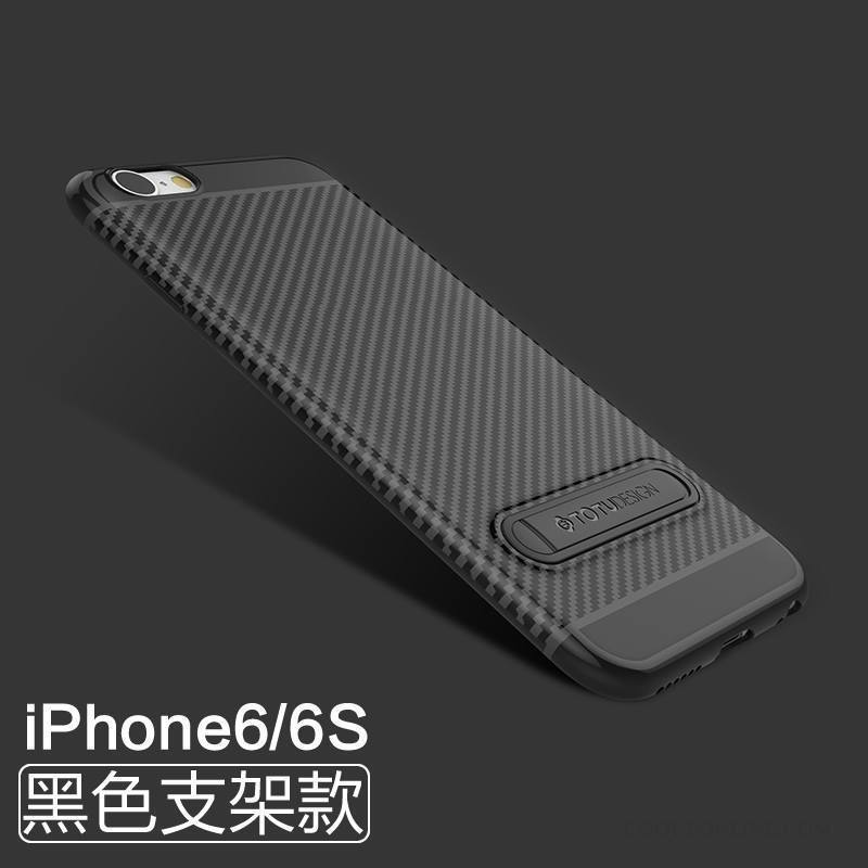 iPhone 6/6s Très Mince Silicone Tout Compris Fluide Doux Support Noir Coque