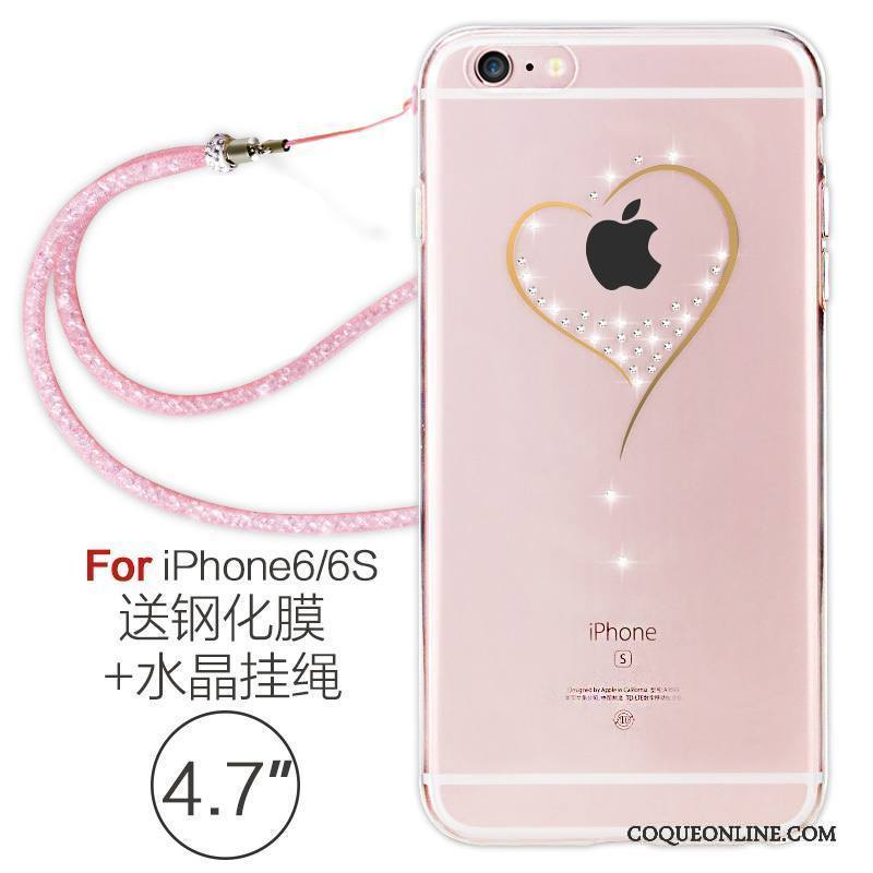 iPhone 6/6s Élégant Coque De Téléphone Rouge Ornements Suspendus Fluide Doux Silicone Transparent