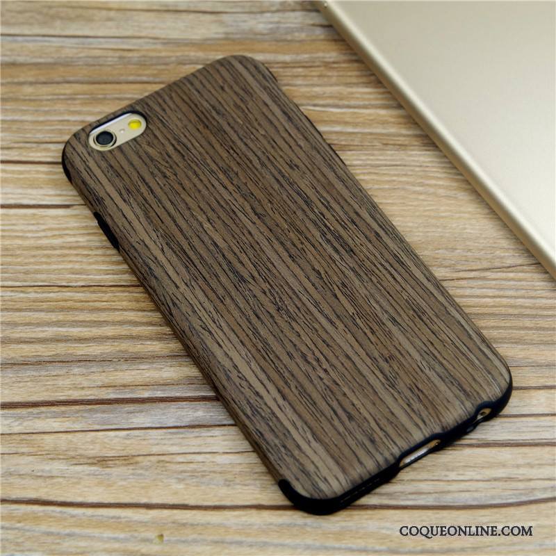 iPhone 6/6s Étui En Bois Protection Silicone Créatif Fluide Doux Coque