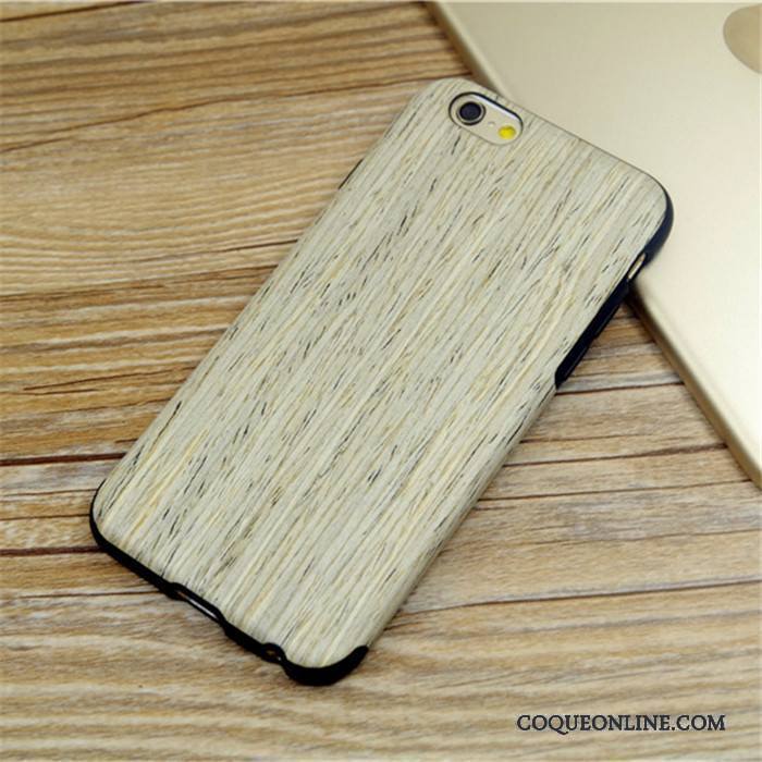 iPhone 6/6s Étui En Bois Protection Silicone Créatif Fluide Doux Coque