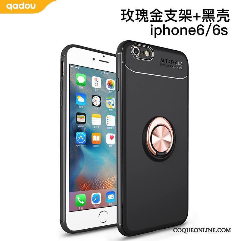 iPhone 6/6s Étui Magnétisme Coque De Téléphone Protection Tout Compris Anneau Noir