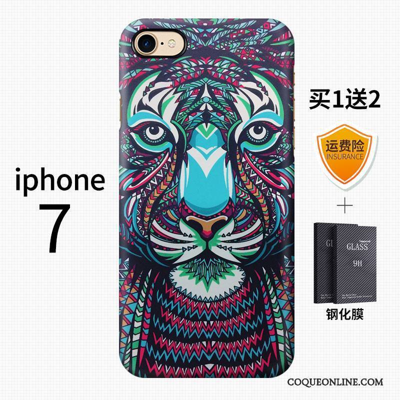 iPhone 7 Art Tendance Style Chinois Incassable Délavé En Daim Multicolore Coque De Téléphone