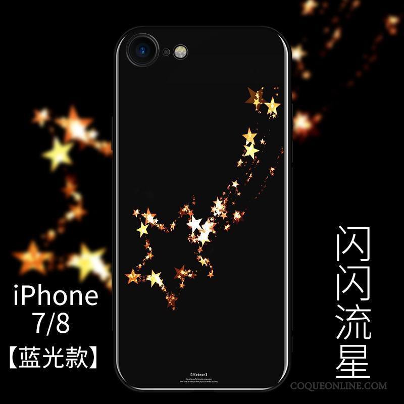 iPhone 7 Bleu Verre Coque De Téléphone Silicone Incassable Marque De Tendance Nouveau