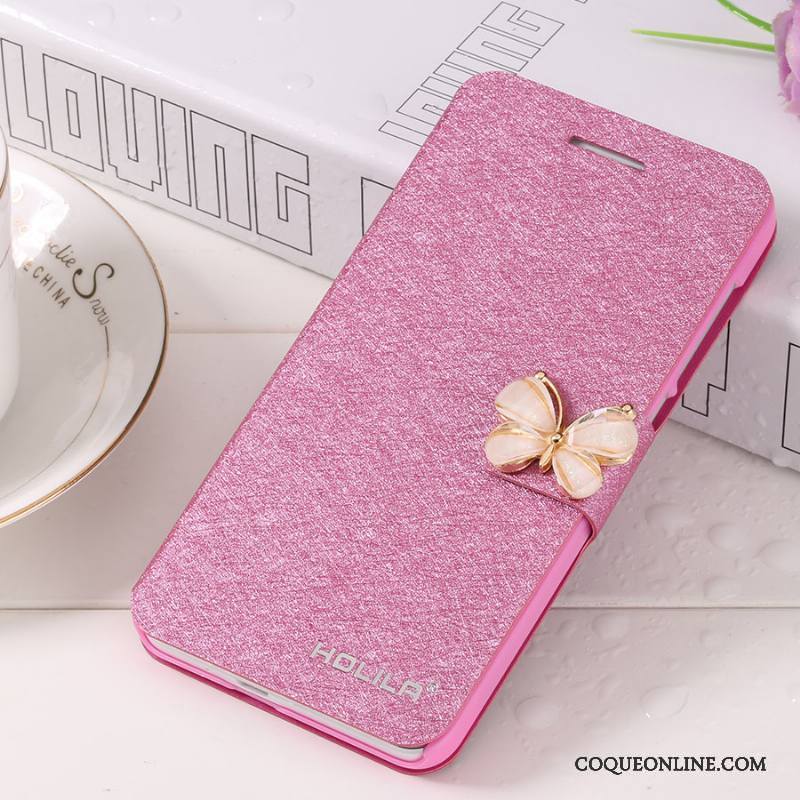 iPhone 7 Clamshell Étui En Cuir Rouge Téléphone Portable Rose Coque De Téléphone