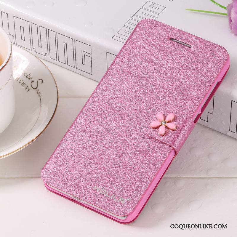 iPhone 7 Clamshell Étui En Cuir Rouge Téléphone Portable Rose Coque De Téléphone