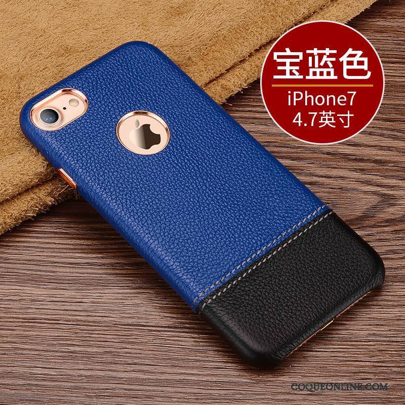 iPhone 7 Coque Bleu Protection Incassable Épissure Nouveau Étui Business