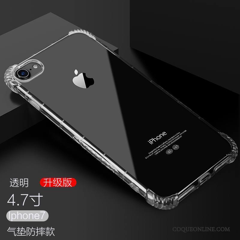 iPhone 7 Coque Bleu Transparent Protection Incassable Fluide Doux Silicone Étui