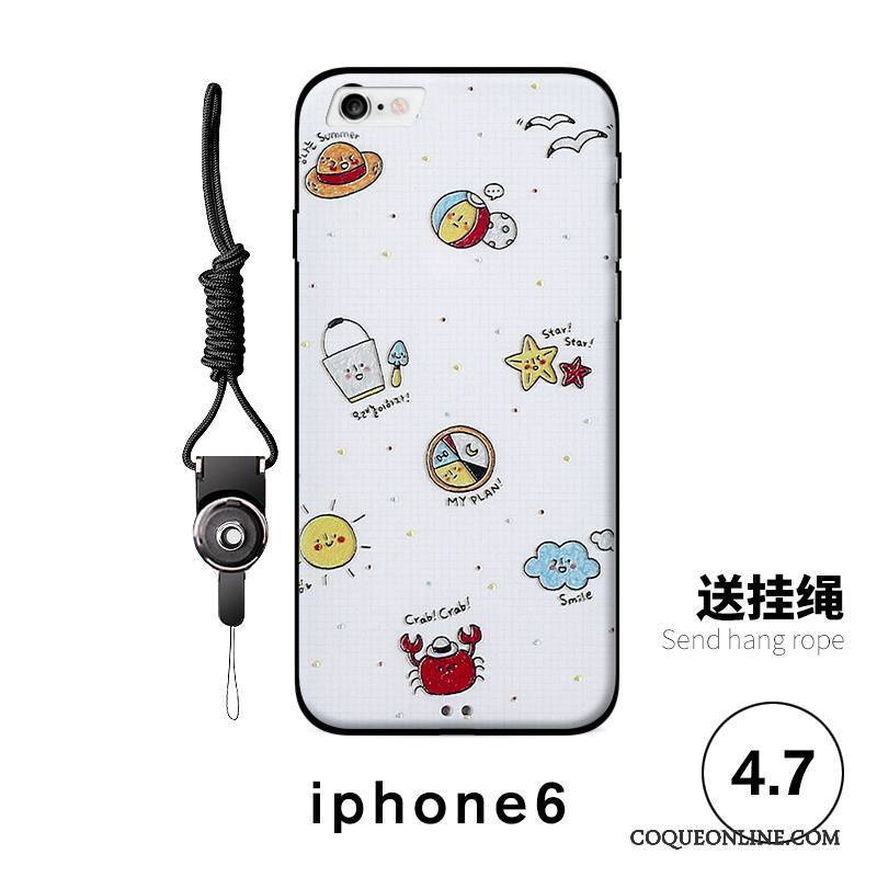 iPhone 7 Coque De Téléphone Fluide Doux Gaufrage Dessin Animé Tout Compris Blanc Incassable