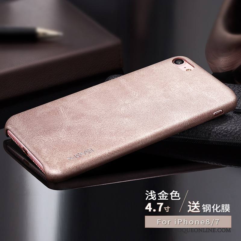 iPhone 7 Coque De Téléphone Incassable Foncé Étui En Cuir Carte Protection