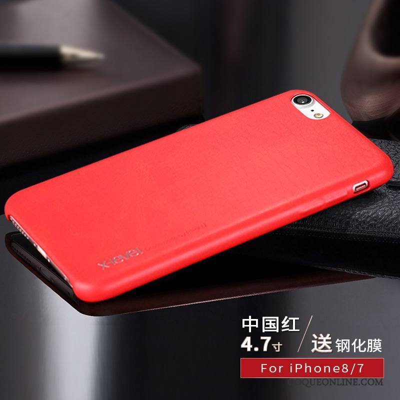 iPhone 7 Coque De Téléphone Incassable Foncé Étui En Cuir Carte Protection