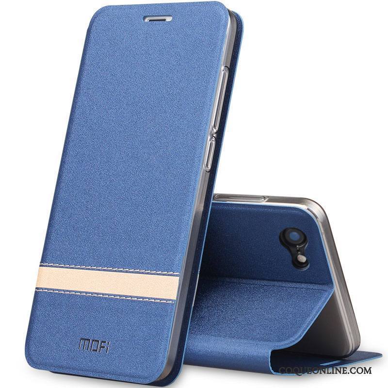 iPhone 7 Coque De Téléphone Incassable Protection Fluide Doux Étui En Cuir Silicone Bleu