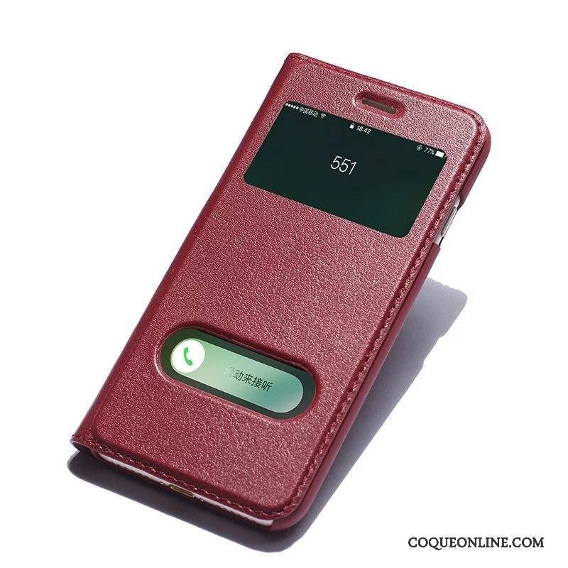 iPhone 7 Coque De Téléphone Nouveau Cuir Véritable Vin Rouge Téléphone Portable Étui Protection