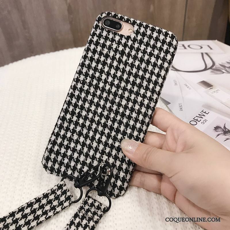 iPhone 7 Coque De Téléphone Plaid Personnalité Nouveau Ornements Suspendus Étui Flanelle