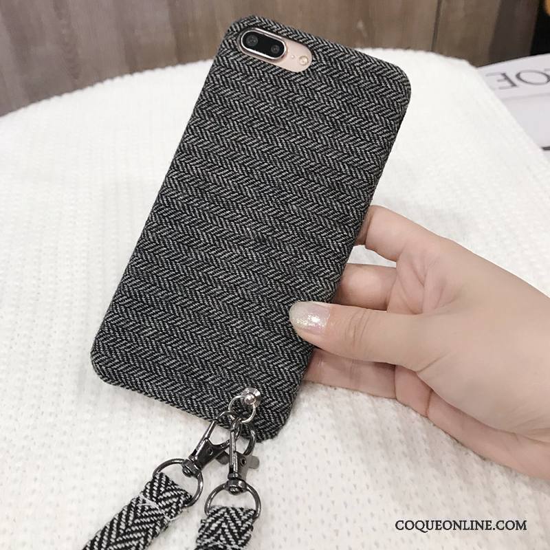 iPhone 7 Coque De Téléphone Plaid Personnalité Nouveau Ornements Suspendus Étui Flanelle