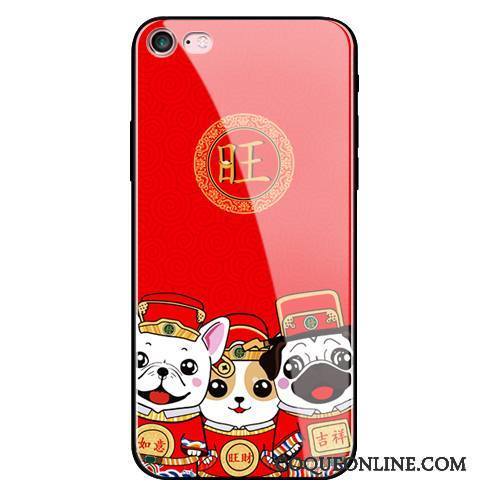 iPhone 7 Coque Incassable Nouveau Rouge Créatif Verre Tout Compris Silicone