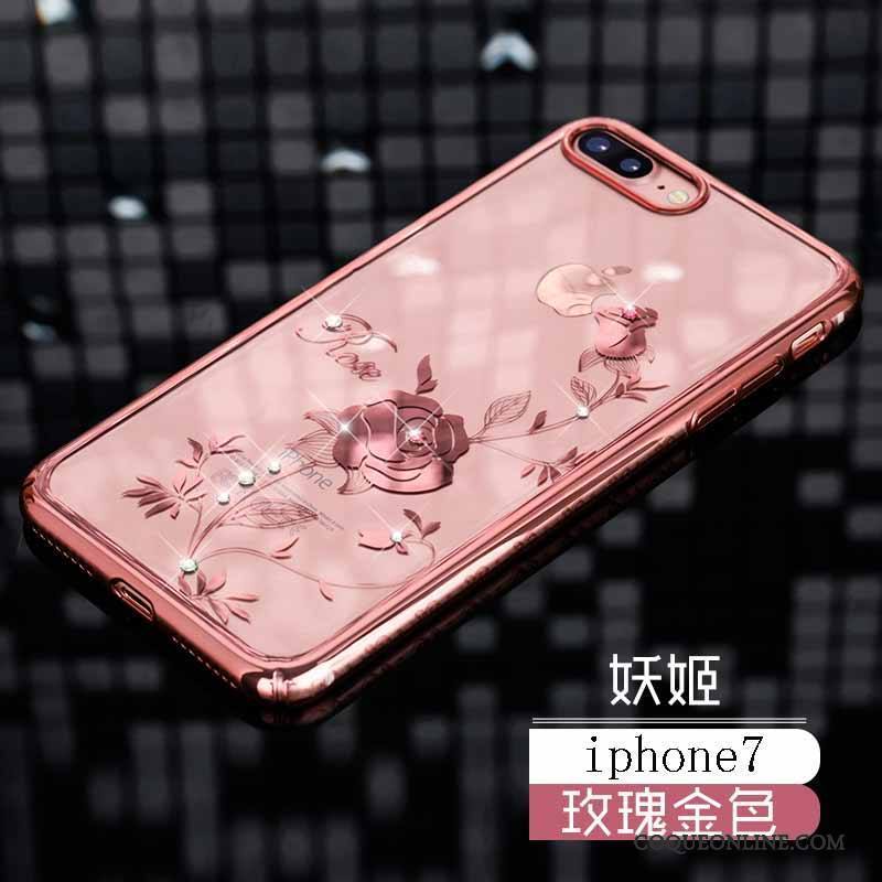 iPhone 7 Coque Marque De Tendance Nouveau Or Incassable Luxe Strass Étui