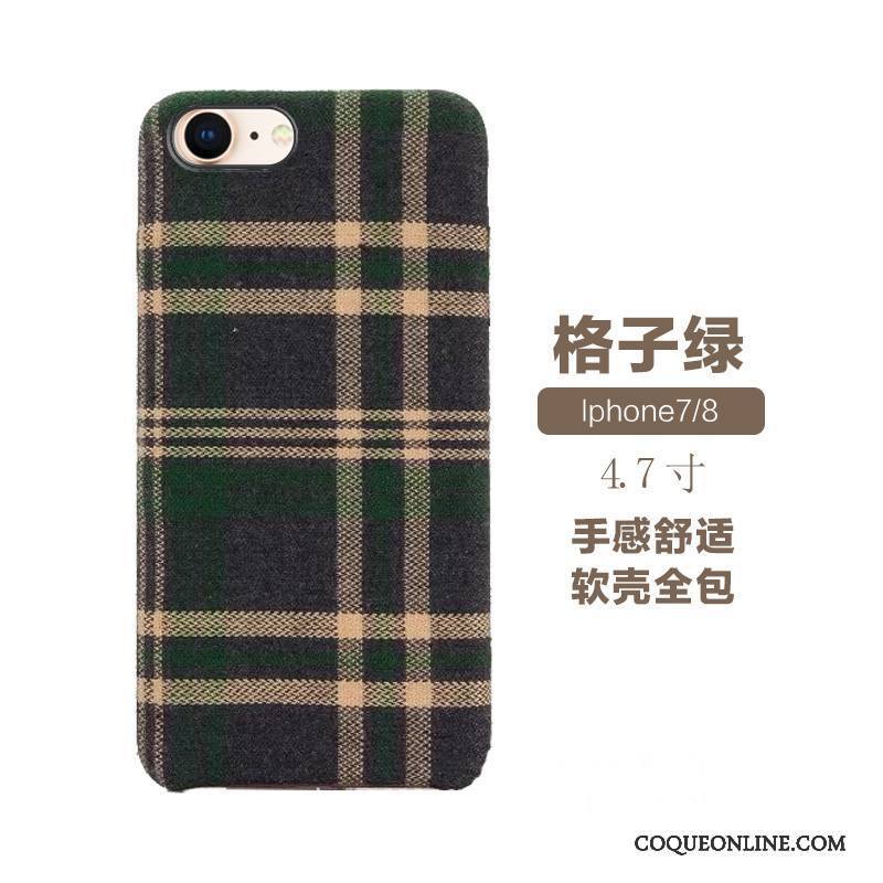 iPhone 7 Coque Marque De Tendance Verre Britanique Incassable Amoureux Rayé Vert