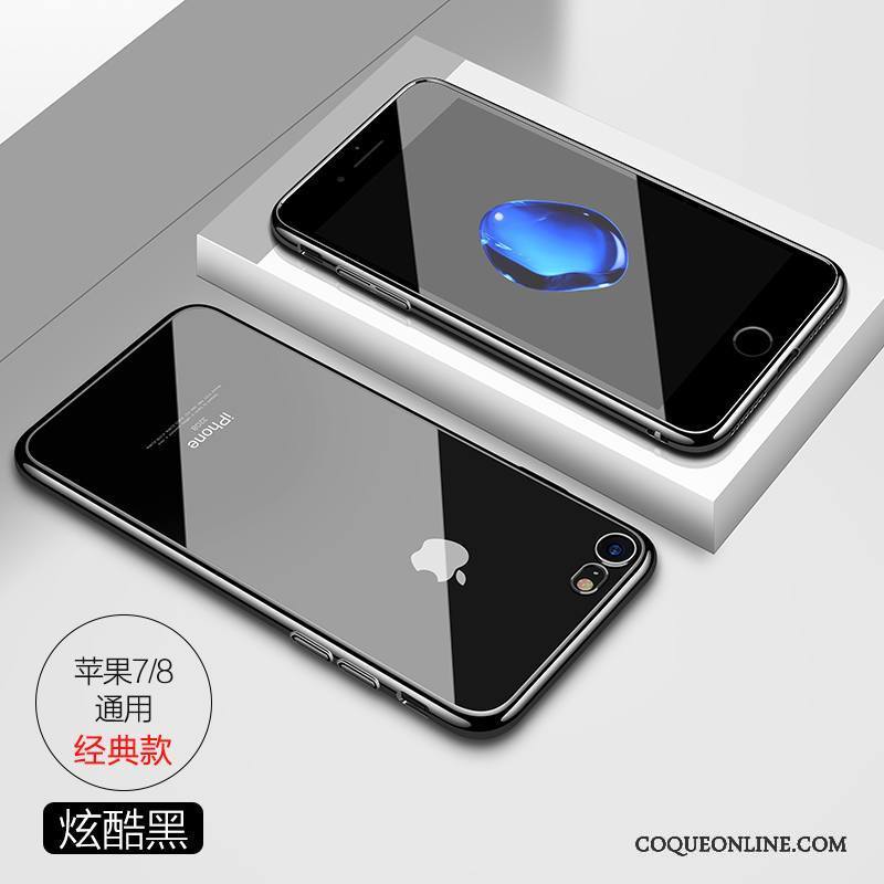 iPhone 7 Coque Or Rose Luxe Transparent Simple Étui Fluide Doux Tendance