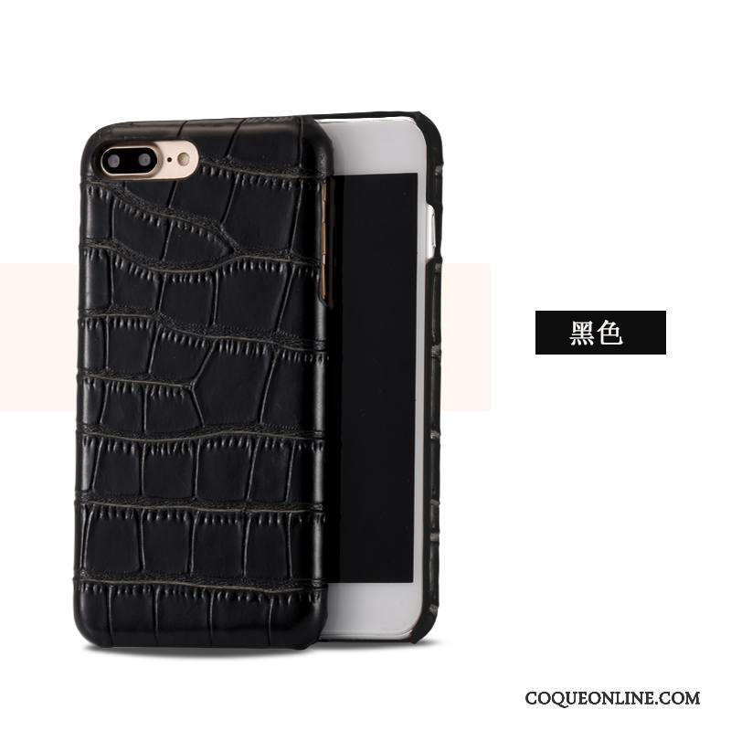 iPhone 7 Cuir Véritable Couvercle Arrière Protection Étui Marron Coque De Téléphone Crocodile Modèle