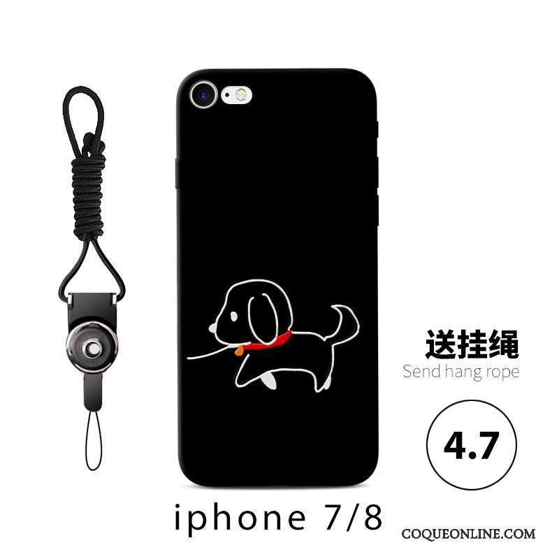 iPhone 7 Dessin Animé Personnalité Noir Amoureux Fluide Doux Incassable Coque De Téléphone