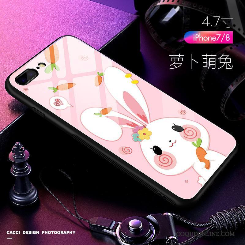 iPhone 7 Dessin Animé Verre Silicone Incassable Étui Tout Compris Coque De Téléphone