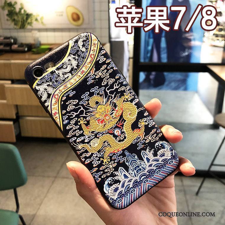 iPhone 7 Dragon Coque De Téléphone Totem Incassable Étui Nouveau Bleu