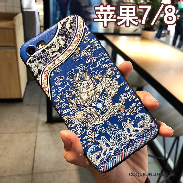 iPhone 7 Dragon Coque De Téléphone Totem Incassable Étui Nouveau Bleu