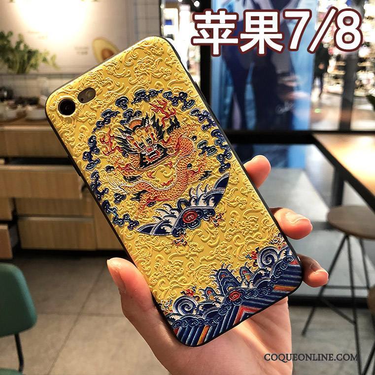 iPhone 7 Dragon Coque De Téléphone Totem Incassable Étui Nouveau Bleu